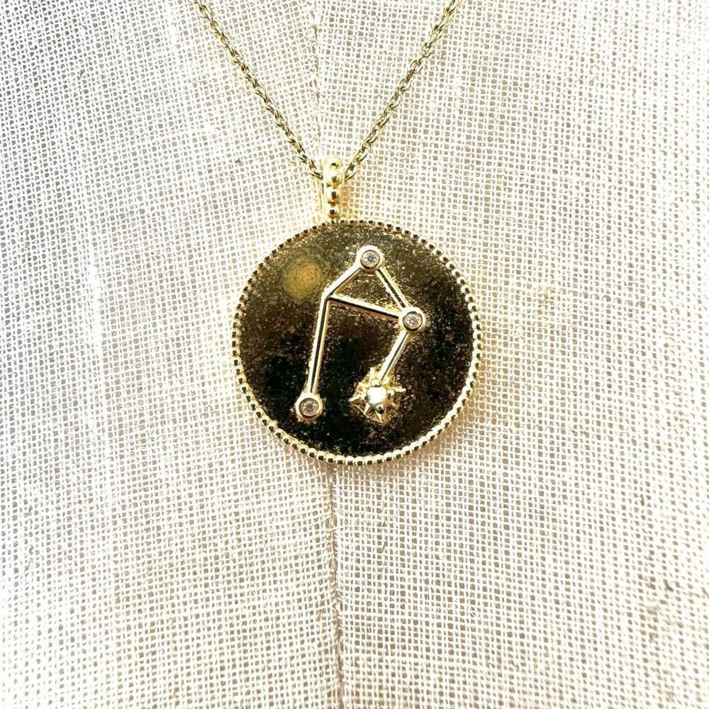 Gorjana 18k gold plated libra opalite coin necklace - Picture 11 of 11